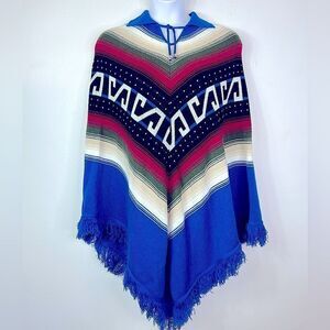 J.R. Rappers Striped Knit Poncho Vintage (N)***